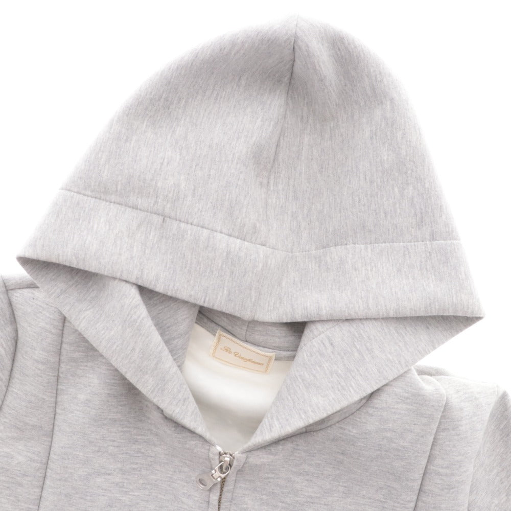 ■ ヴェロフォンナ Re.Verofonna パーカー ジャケット 長袖 アウター ダブルジップ フリル レディース 38 グレー