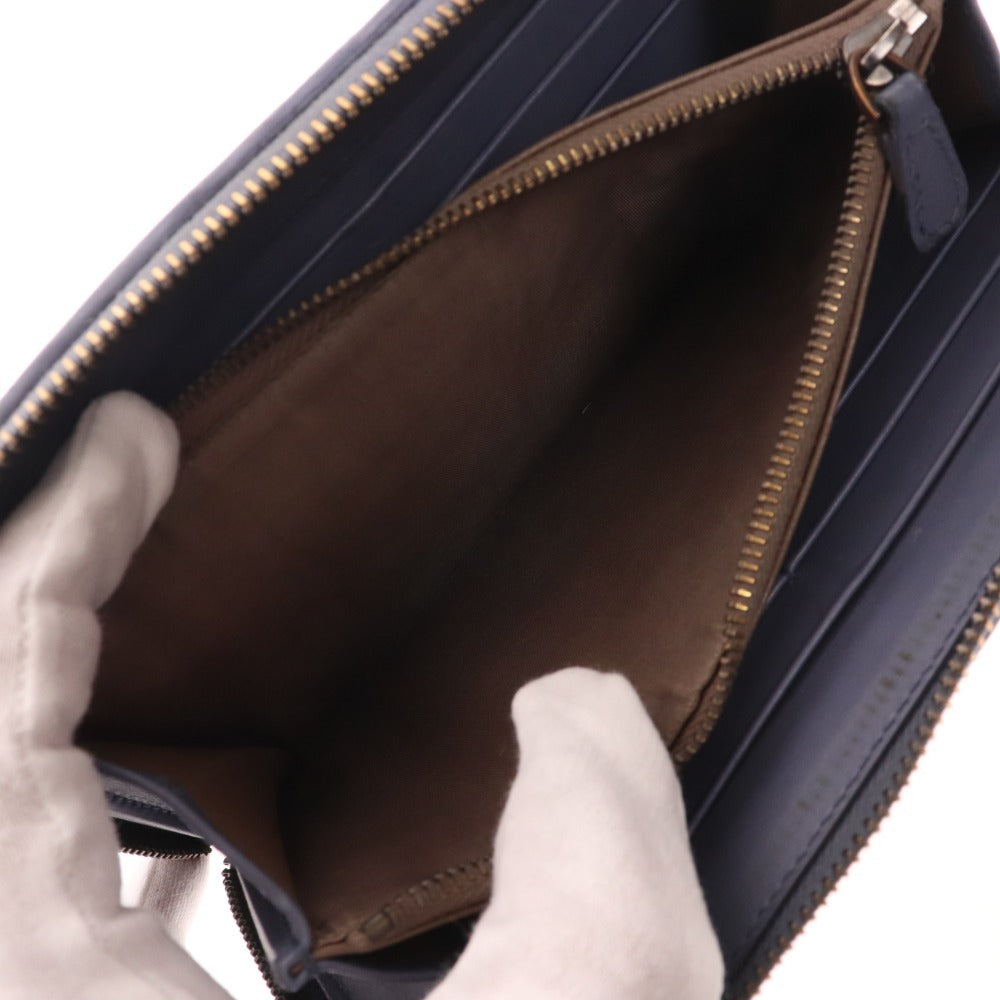 ■ ボッテガヴェネタ 長財布 ウォレット イントレチャート ラウンドファスナー メンズ ブルー グレー系 付属品付き