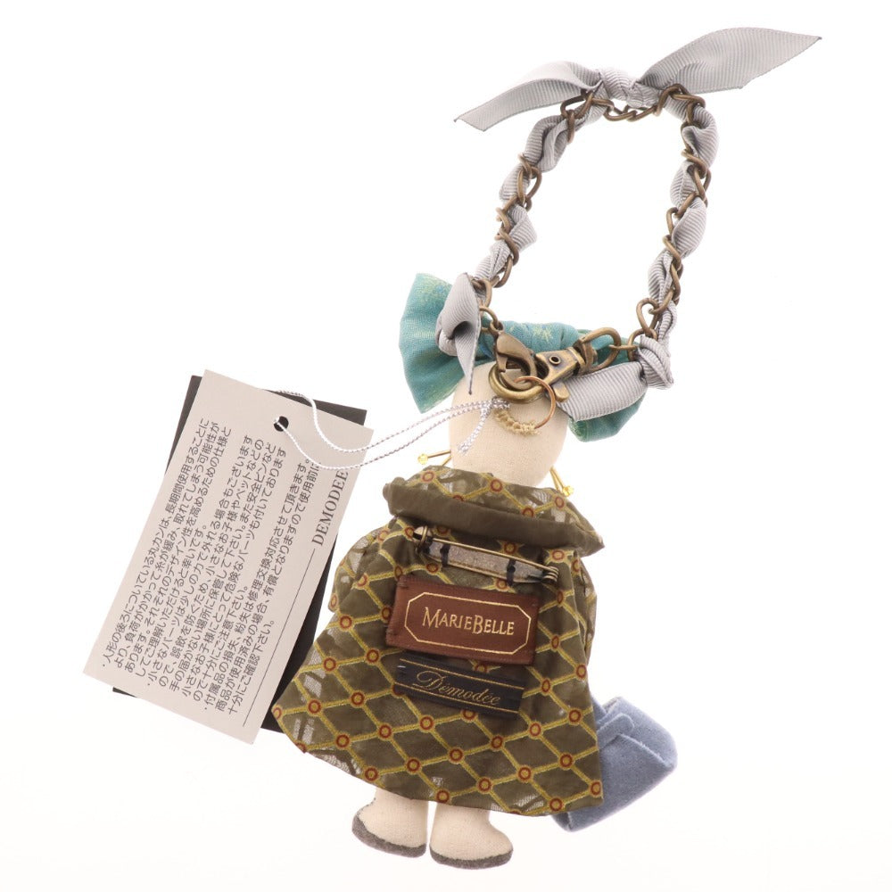 ■ デモデ ドールチャーム ブローチ キーホルダー マリベル コラボ レディース ブルー系 ブラウン系 タグ付き 袋付き 未使用