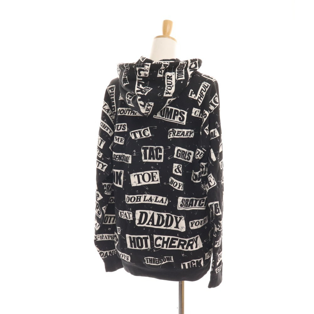 ■ Moschino hoodie top, all-over print, women's, size 38, black, white, with tags, unused