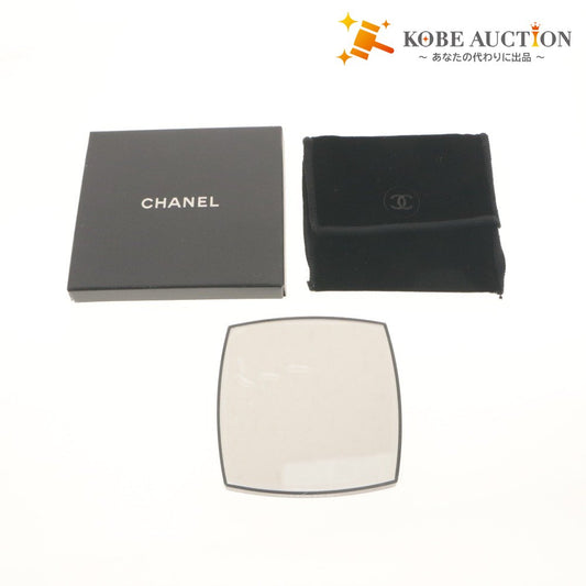 ■ CHANEL Square Compact Mirror, Double-Sided, Hand Mirror, Includes Box and Film, Unused