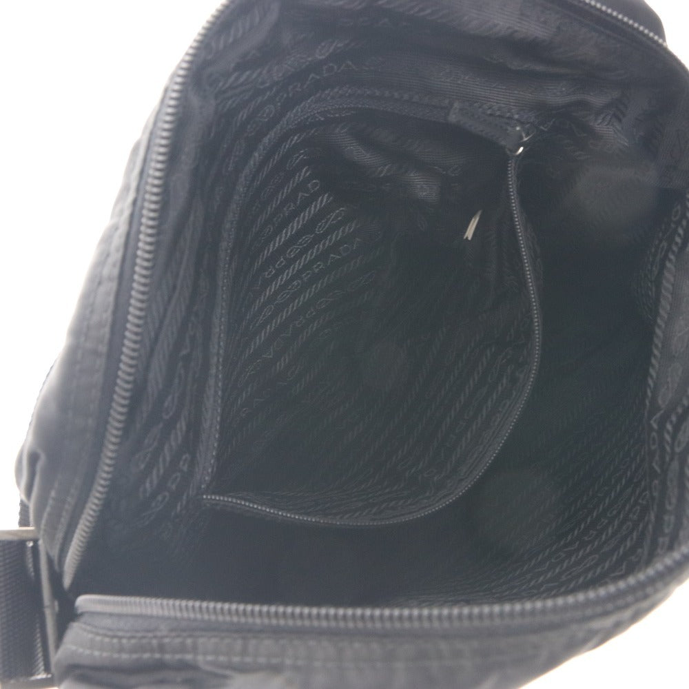 ■ プラダ VELA SPORT ショルダーバッグ ポシェット BT0166 鞄 斜め掛け ナイロン レザー シルバー金具 メンズ ブラック 付属品付き