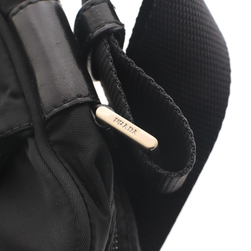 ■ プラダ VELA SPORT ショルダーバッグ ポシェット BT0166 鞄 斜め掛け ナイロン レザー シルバー金具 メンズ ブラック 付属品付き