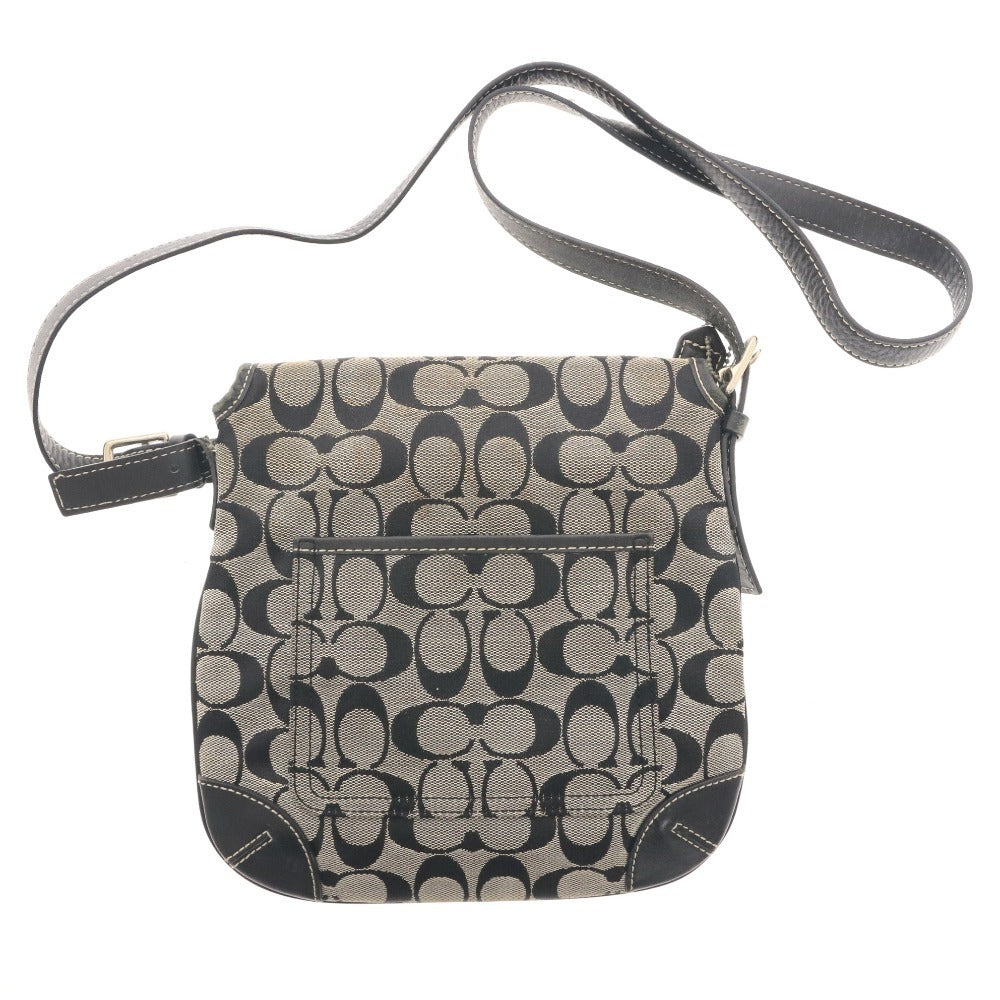 ■ Coach Signature Canvas Shoulder Bag A3J-6079, Crossbody, Silver Hardware, Women's, Black