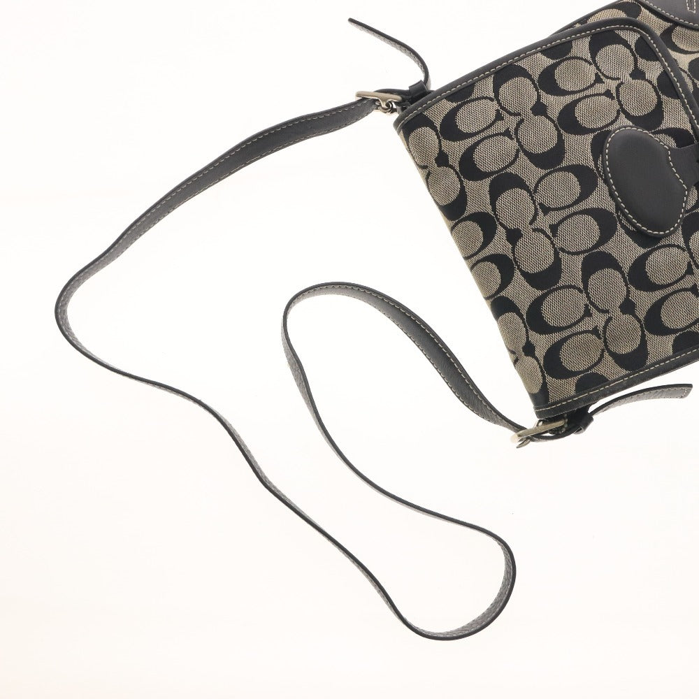 ■ Coach Signature Canvas Shoulder Bag A3J-6079, Crossbody, Silver Hardware, Women's, Black