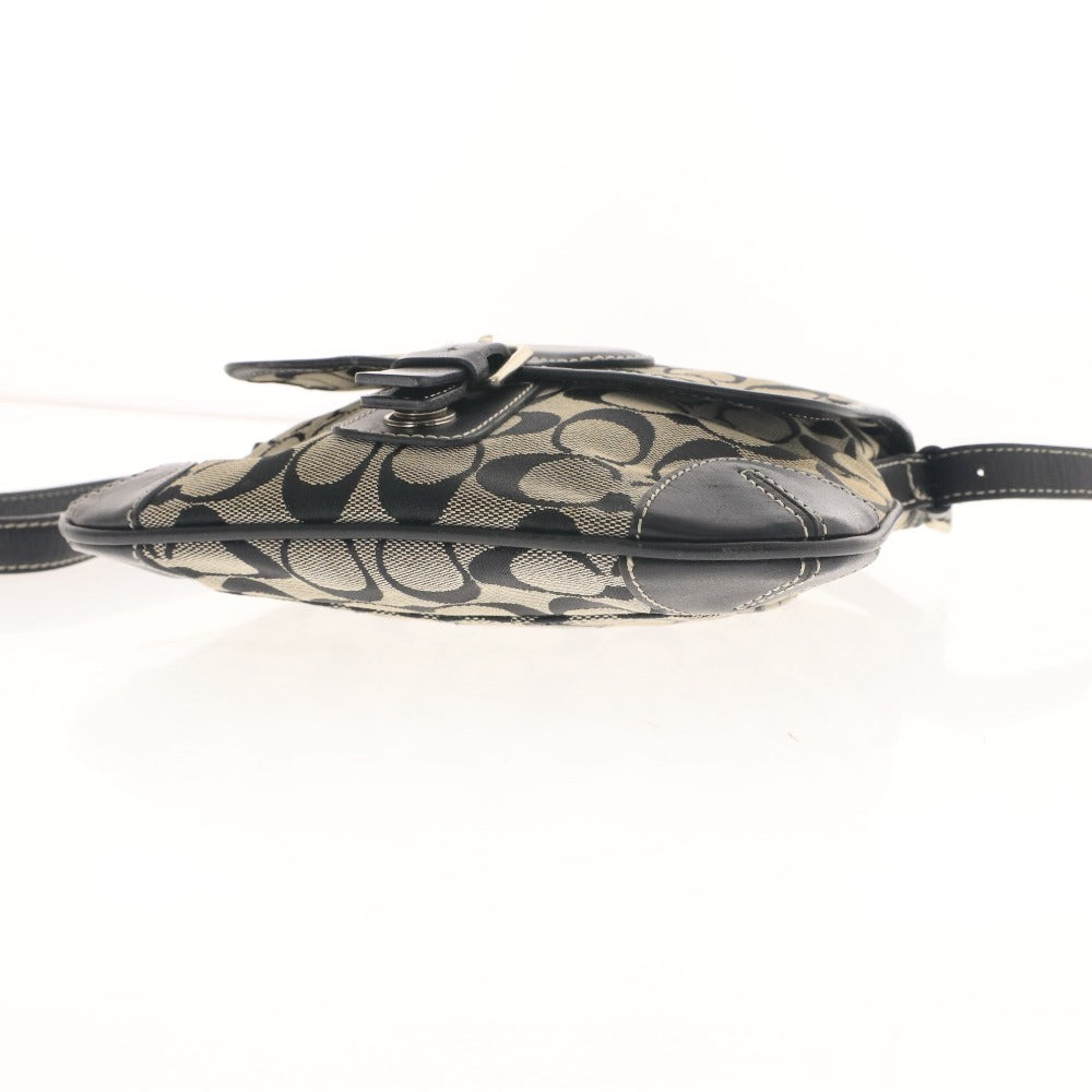 ■ Coach Signature Canvas Shoulder Bag A3J-6079, Crossbody, Silver Hardware, Women's, Black