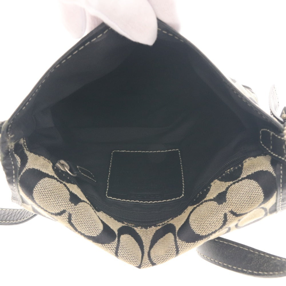 ■ Coach Signature Canvas Shoulder Bag A3J-6079, Crossbody, Silver Hardware, Women's, Black