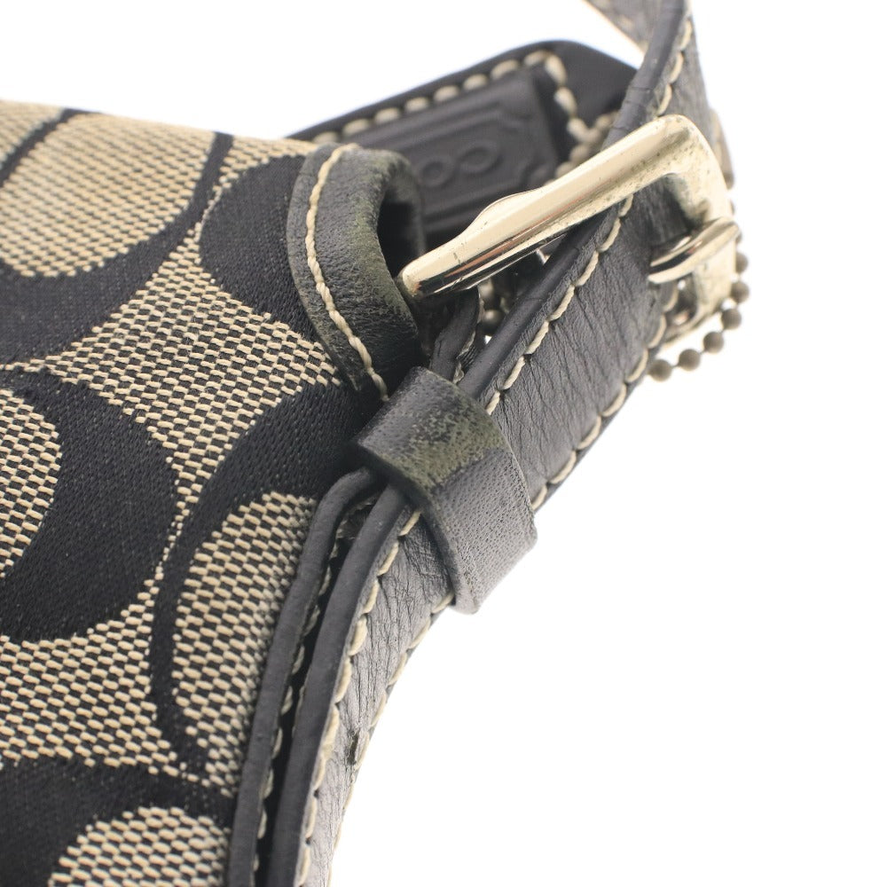 ■ Coach Signature Canvas Shoulder Bag A3J-6079, Crossbody, Silver Hardware, Women's, Black