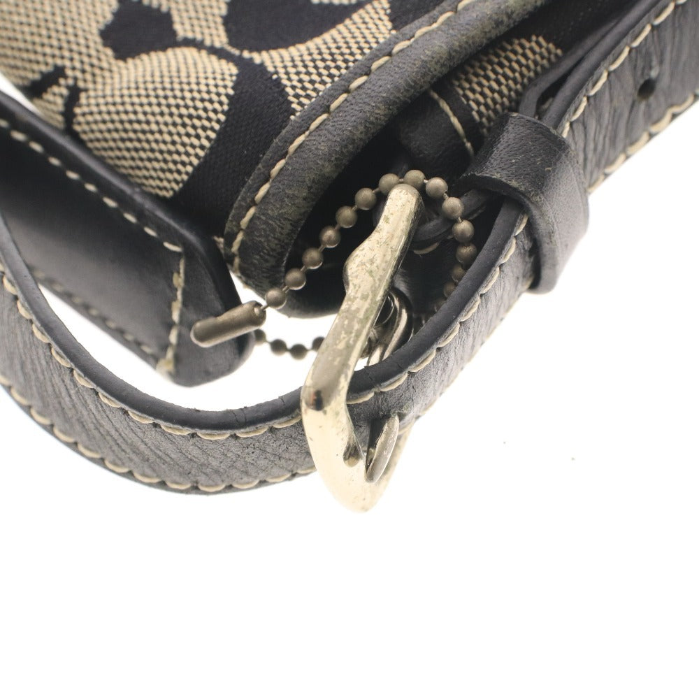 ■ Coach Signature Canvas Shoulder Bag A3J-6079, Crossbody, Silver Hardware, Women's, Black