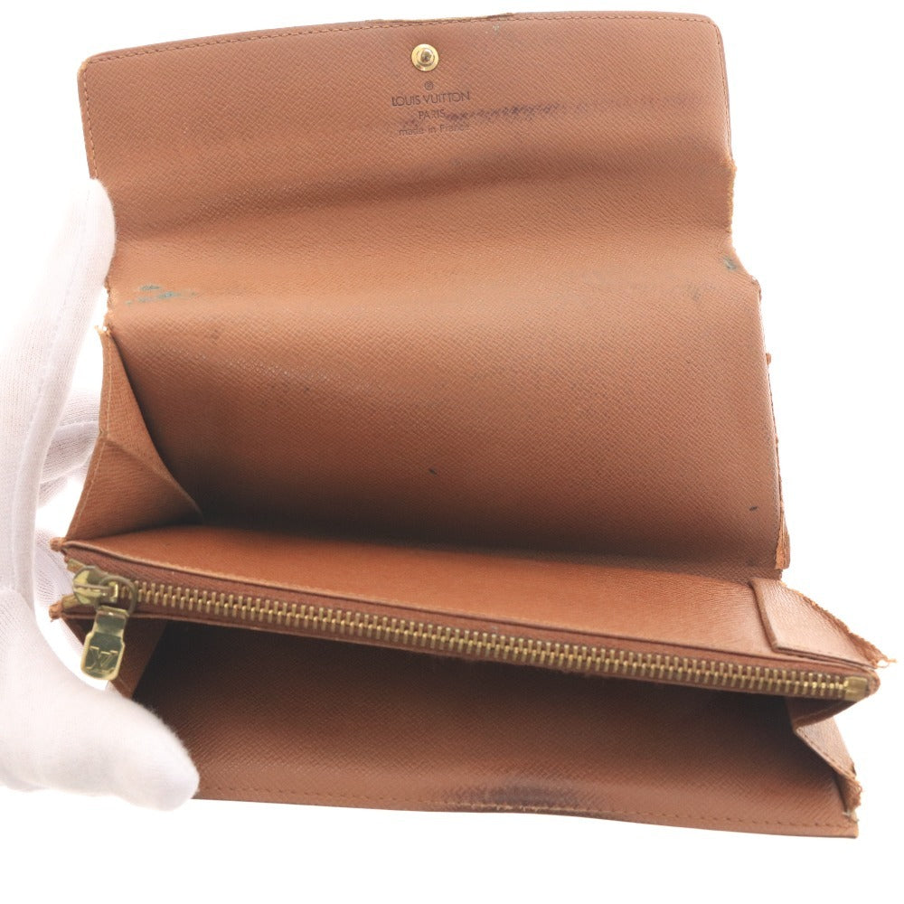 ■ Louis Vuitton Pochette Porte Monnaie Credit Long Wallet M61724 Bifold Wallet Monogram Canvas Zippered Brown