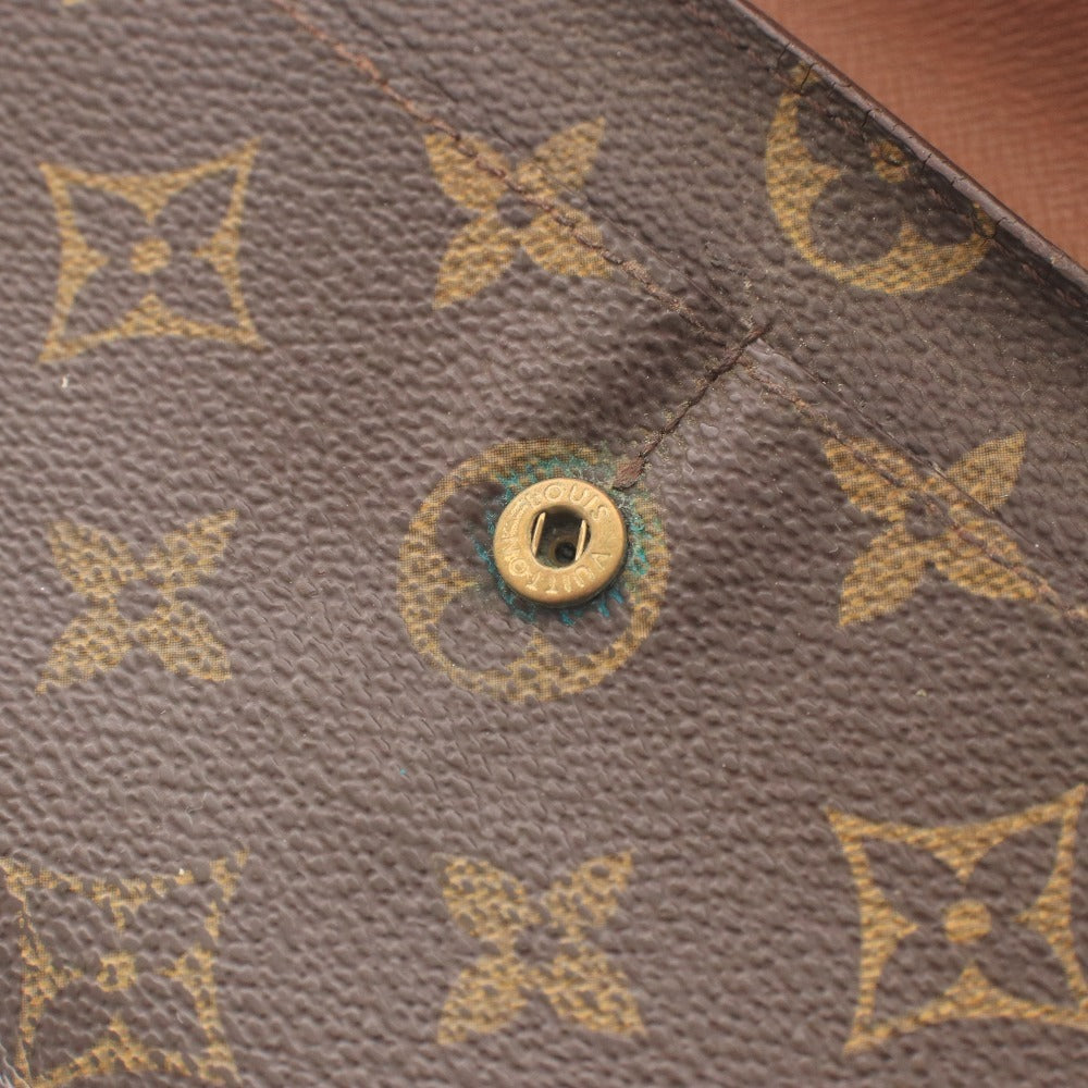 ■ Louis Vuitton Pochette Porte Monnaie Credit Long Wallet M61724 Bifold Wallet Monogram Canvas Zippered Brown