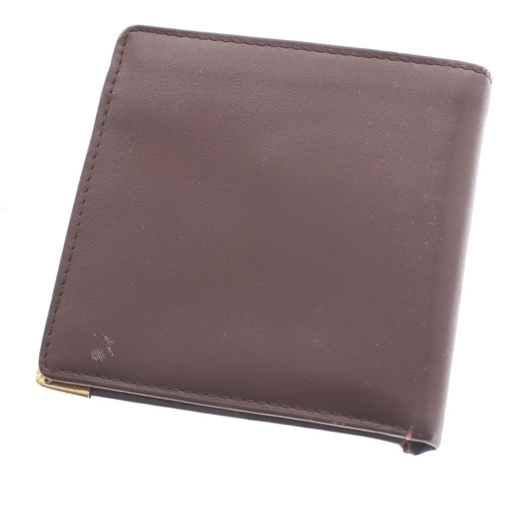 ■ Cartier Must Line Bifold Wallet with Gold Hardware, Men's and Women's, Bordeaux