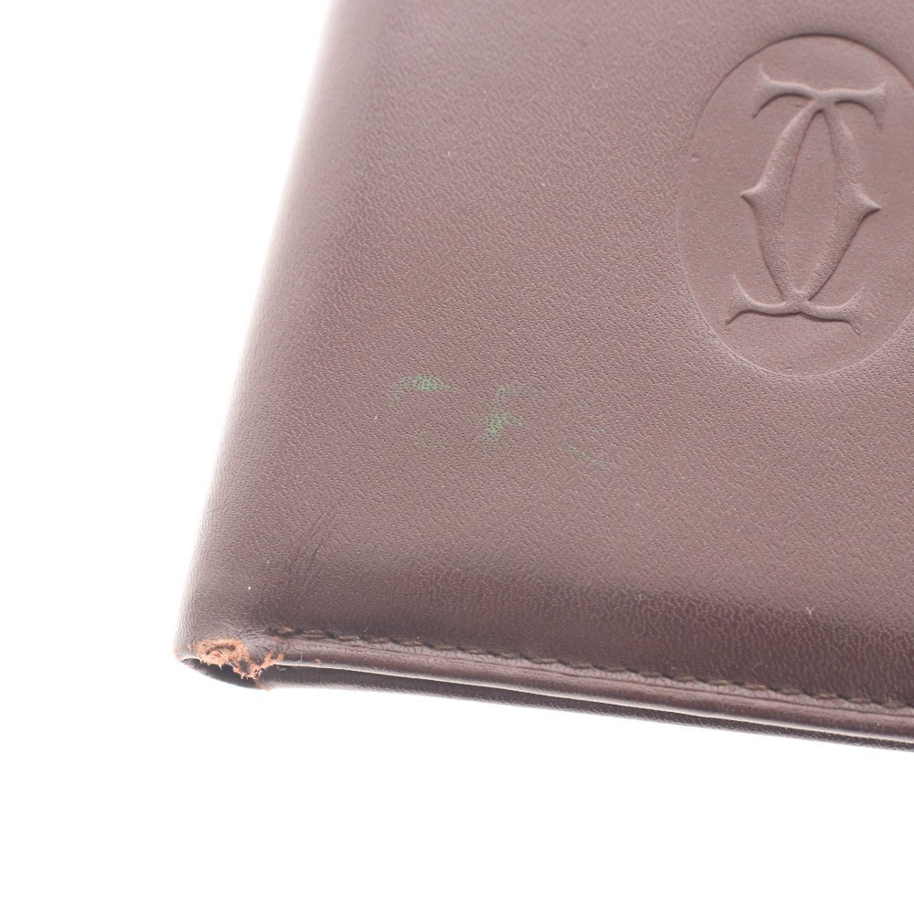 ■ Cartier Must Line Bifold Wallet with Gold Hardware, Men's and Women's, Bordeaux