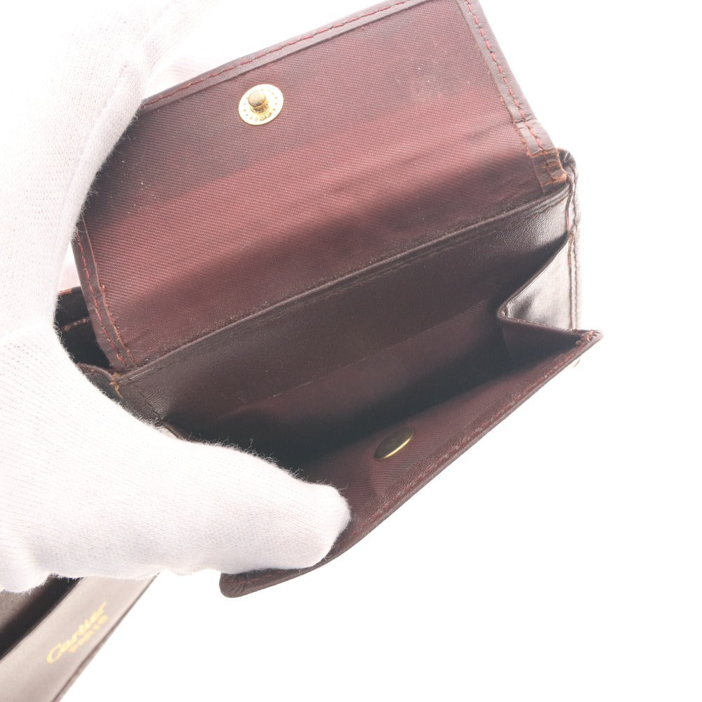 ■ Cartier Must Line Bifold Wallet with Gold Hardware, Men's and Women's, Bordeaux