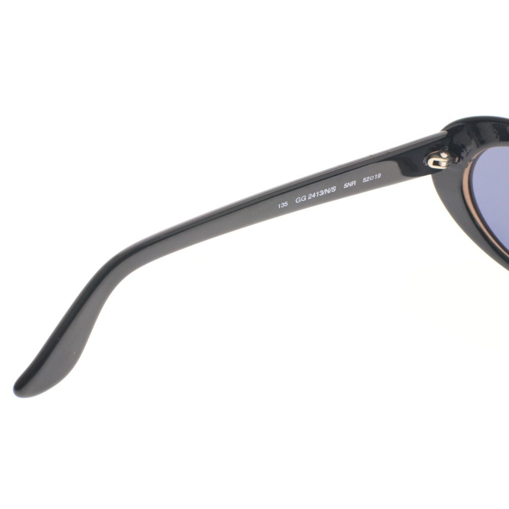 ■ グッチ フルリム オーバル サングラス GG 2413/N/S 52 □19 135 アイウェア 度なし ブラック ケース付き