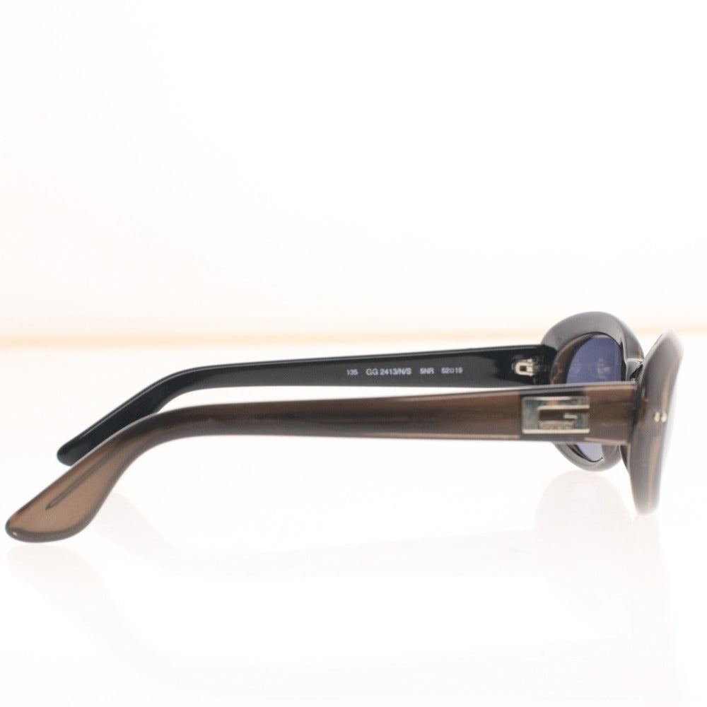 ■ グッチ フルリム オーバル サングラス GG 2413/N/S 52 □19 135 アイウェア 度なし ブラック ケース付き