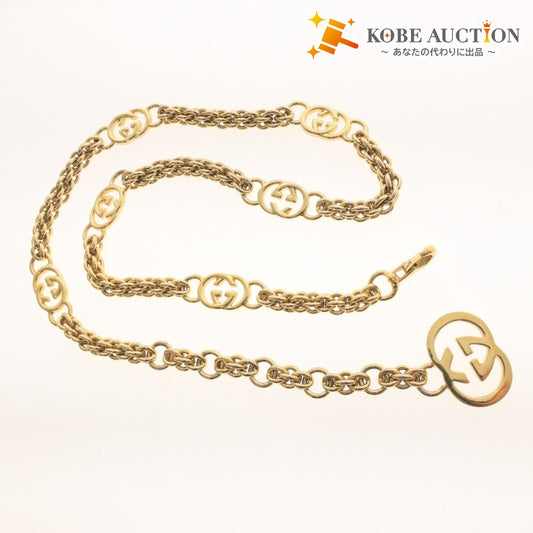 ■ グッチ インターロッキングG チェーン ベルト ネックレス CMS65 174.3g イタリア製 レディース ゴールド