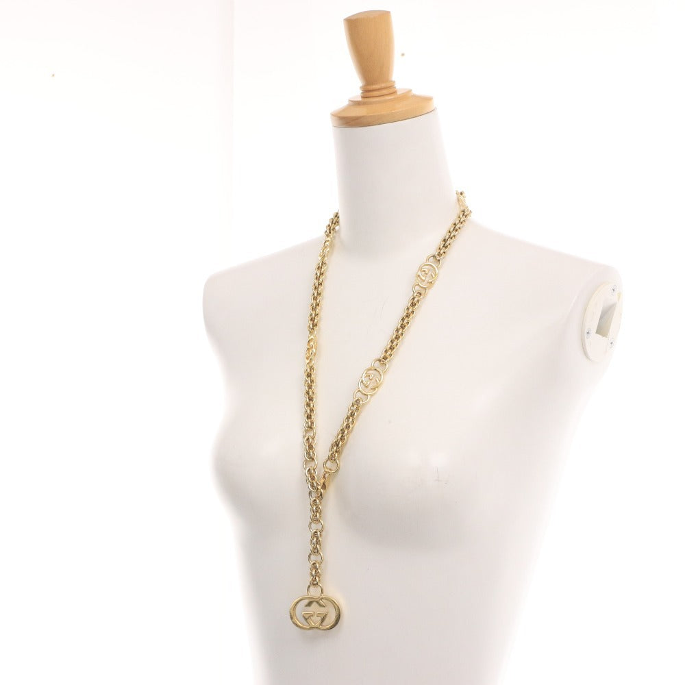 ■ グッチ インターロッキングG チェーン ベルト ネックレス CMS65 174.3g イタリア製 レディース ゴールド