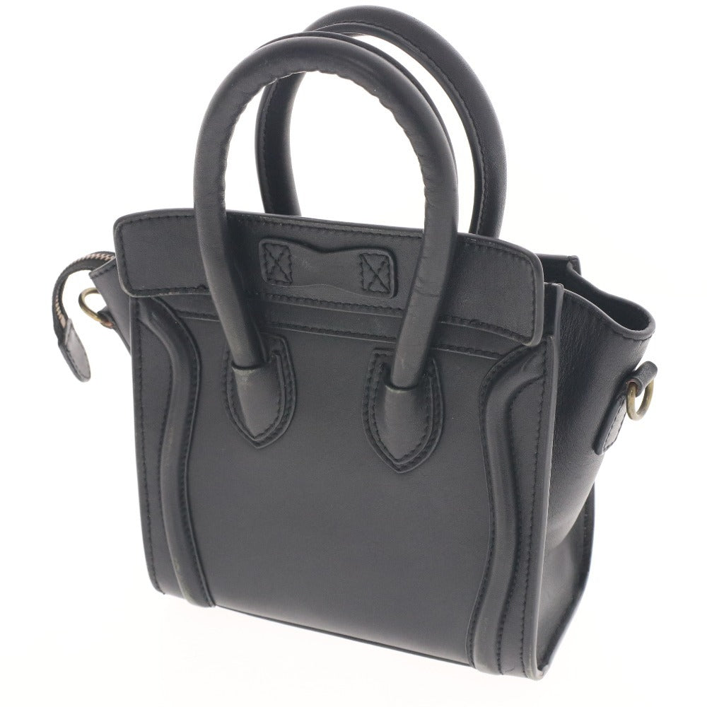 Celine Luggage Nano Shopper Handbag with Zipper closure, Women's, Black