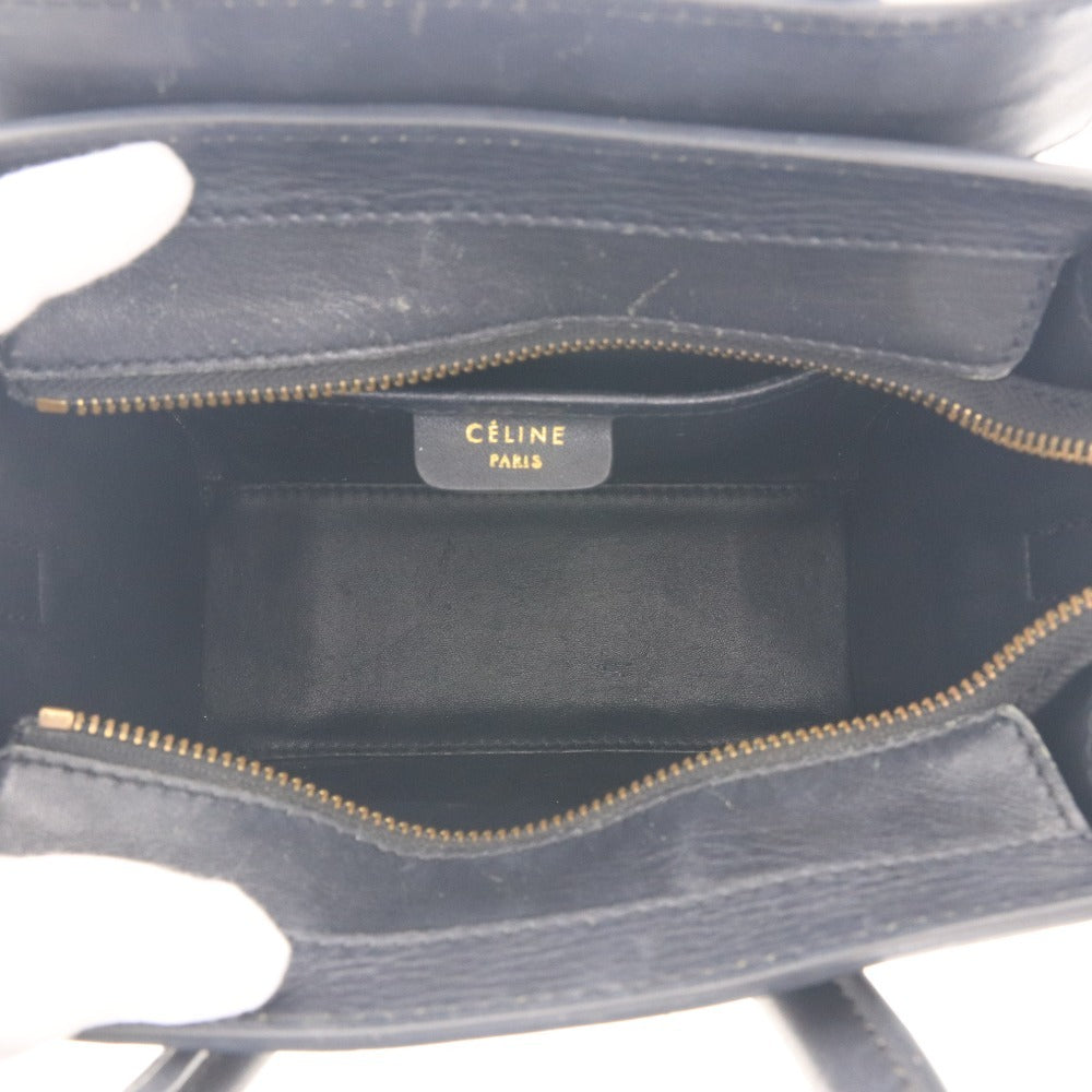 Celine Luggage Nano Shopper Handbag with Zipper closure, Women's, Black