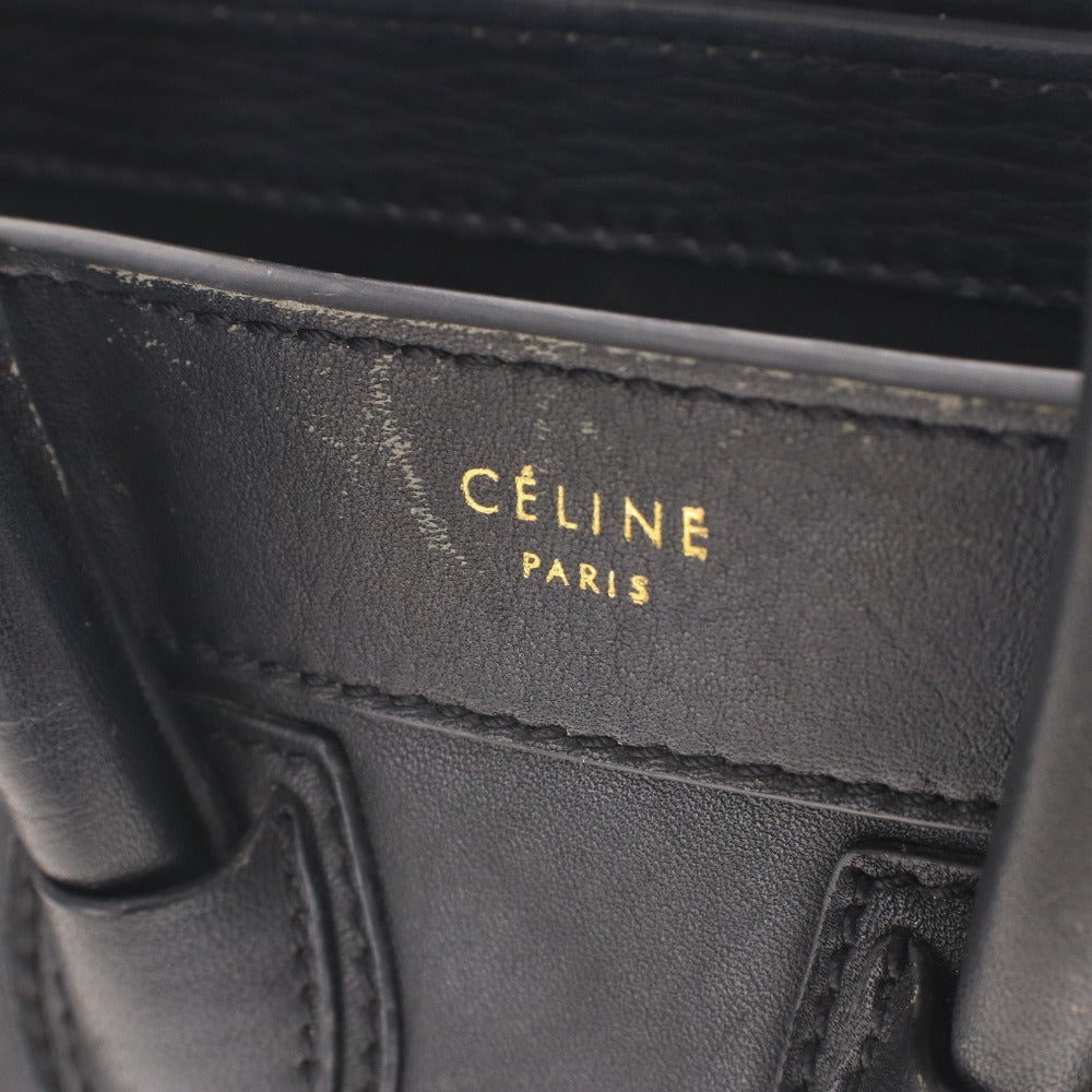 Celine Luggage Nano Shopper Handbag with Zipper closure, Women's, Black