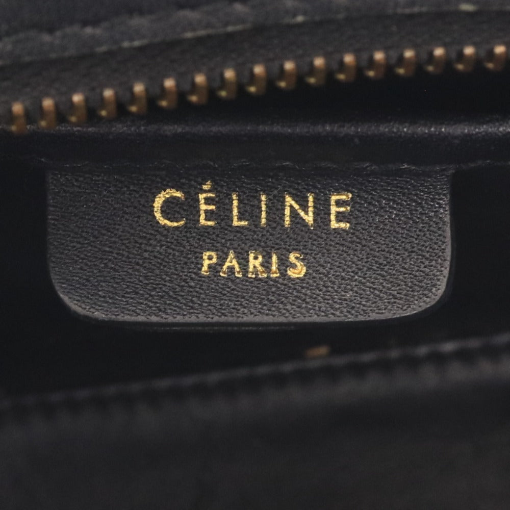 Celine Luggage Nano Shopper Handbag with Zipper closure, Women's, Black