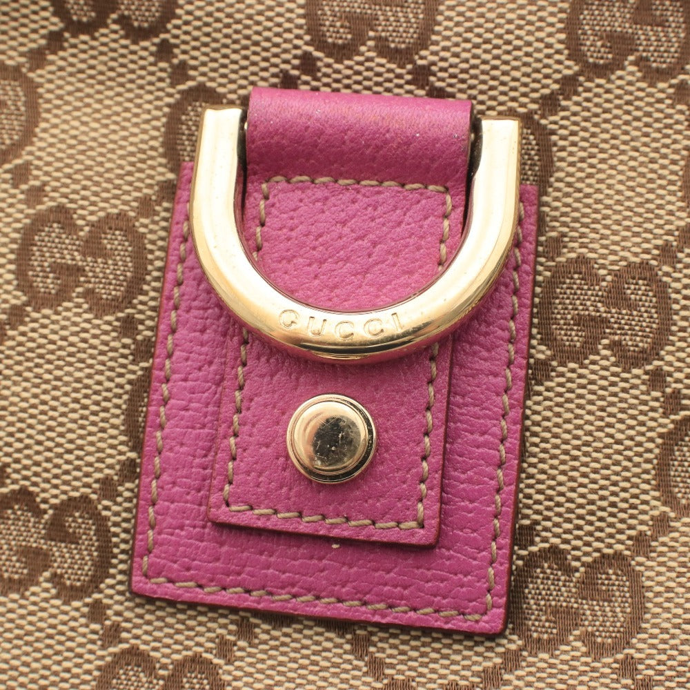 ■ Gucci Abbey GG Canvas Tote Bag 130739, Open Zipper Pocket, Made in Italy, Women's, Beige and Pink