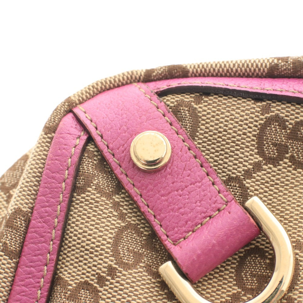 ■ Gucci Abbey GG Canvas Tote Bag 130739, Open Zipper Pocket, Made in Italy, Women's, Beige and Pink