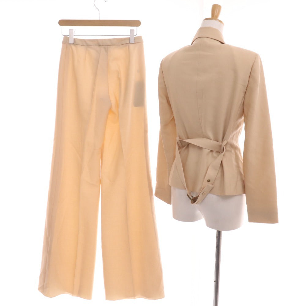 ■ ジャン二ヴェルサーチェ セットアップ スーツ パンツ レディース 38 ベージュ 付属品付き タグ付き 未使用