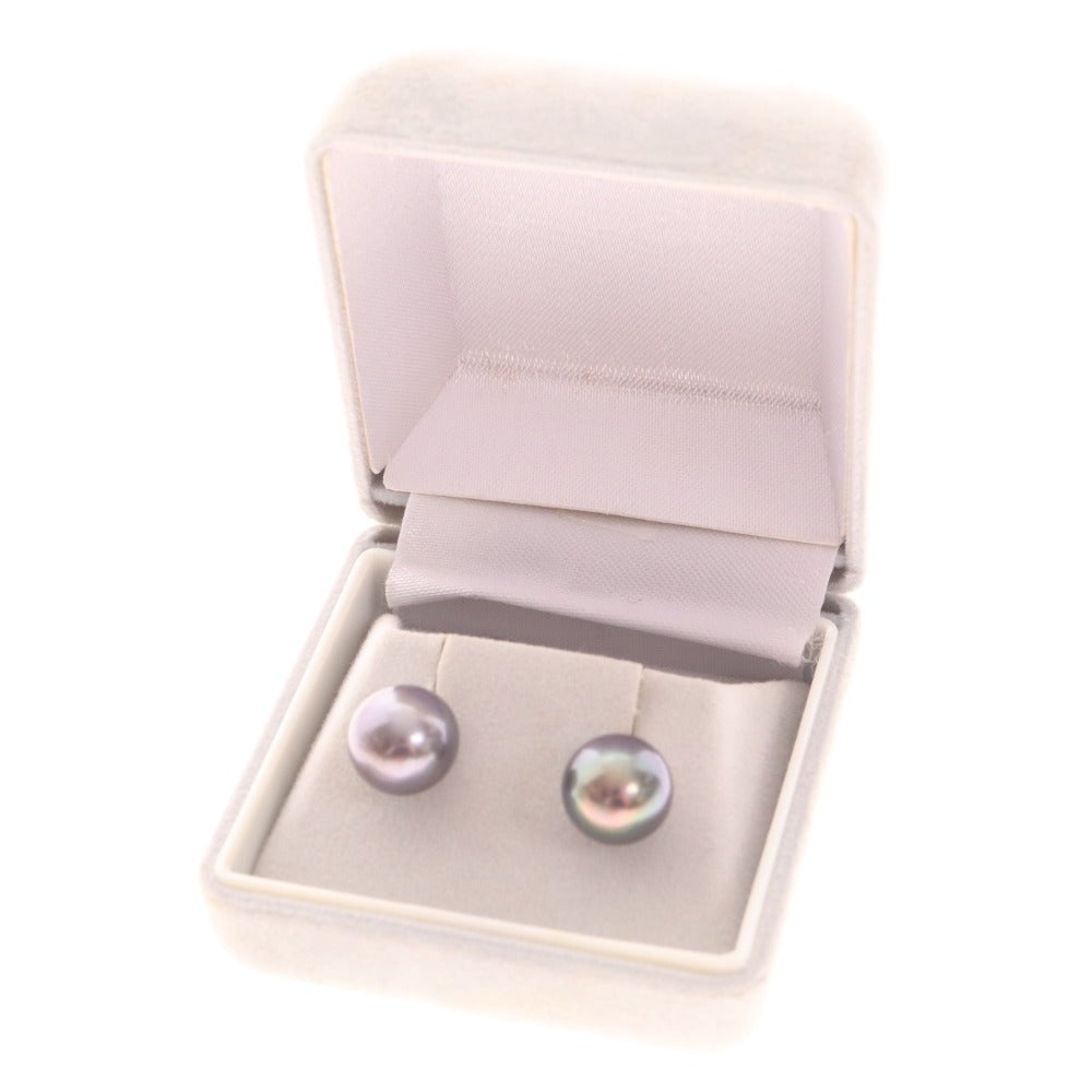 ■ Earrings Black Pearl K18 1cm 1.7g Box included