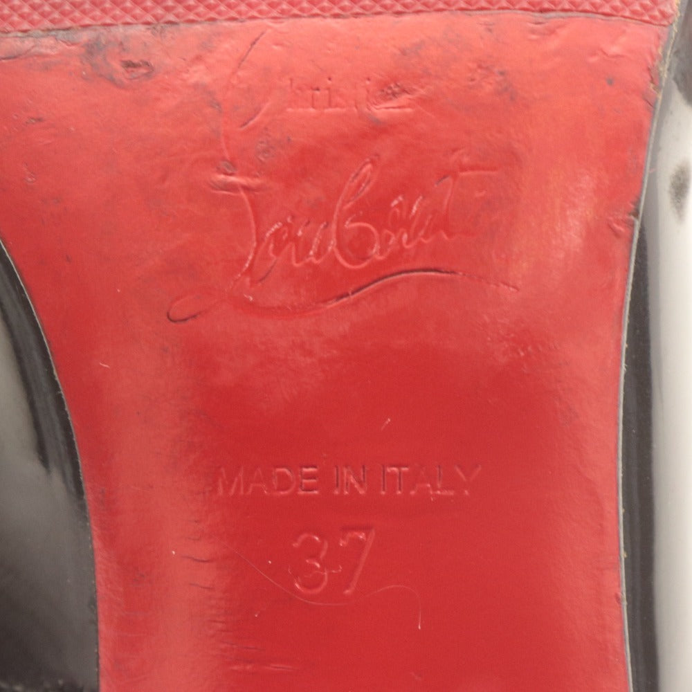 ■ クリスチャンルブタン パンプス 靴 ケイト 100mm エナメル レディース 37 (24.0cm相当) ブラック 付属品付き