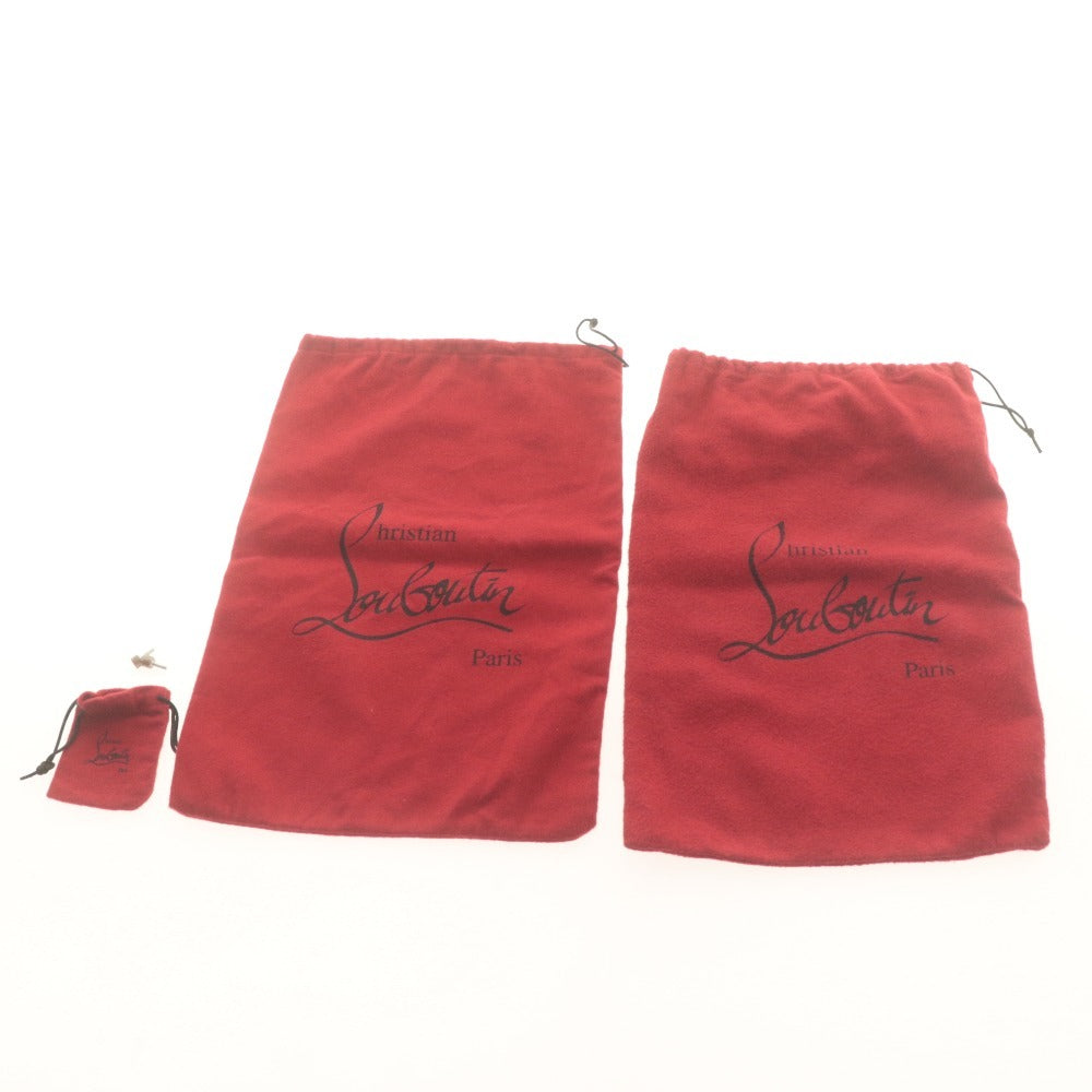 ■ クリスチャンルブタン パンプス 靴 ケイト 100mm エナメル レディース 37 (24.0cm相当) ベージュ 付属品付き