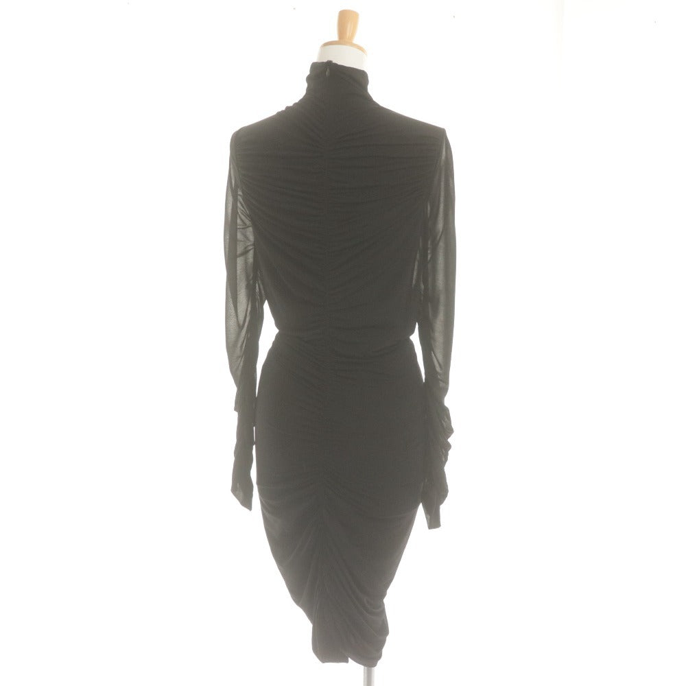 Diane von Furstenberg Dress, Long Sleeve, High Neck, Women's, Size S, Black