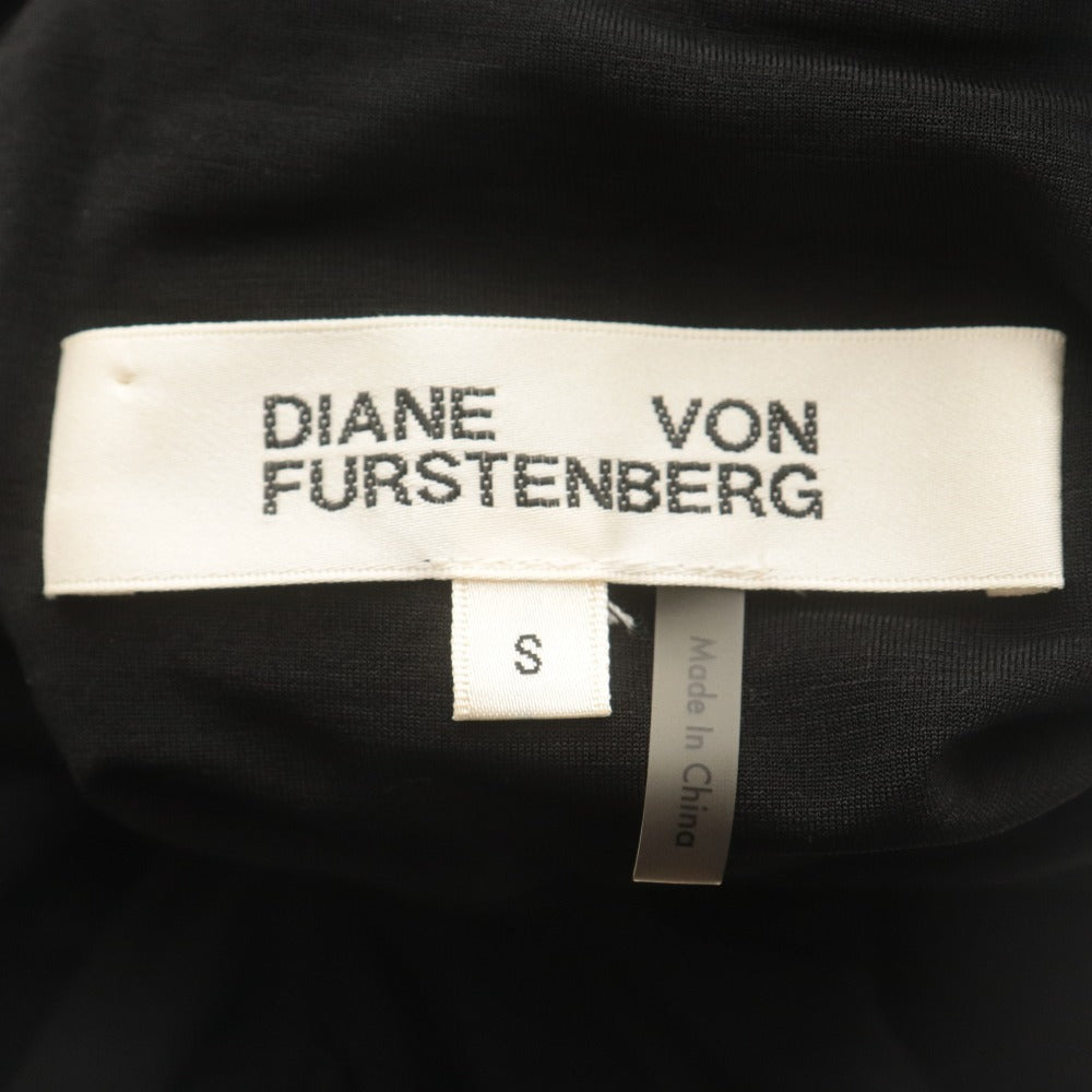 Diane von Furstenberg Dress, Long Sleeve, High Neck, Women's, Size S, Black