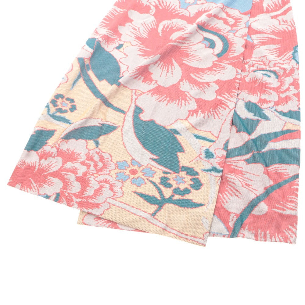 ■ Diane von Furstenberg ラップドレス トップス 袖なし カシュクールワンピース 花柄 紐ベルト Vネック レディース M ライトブルー 等