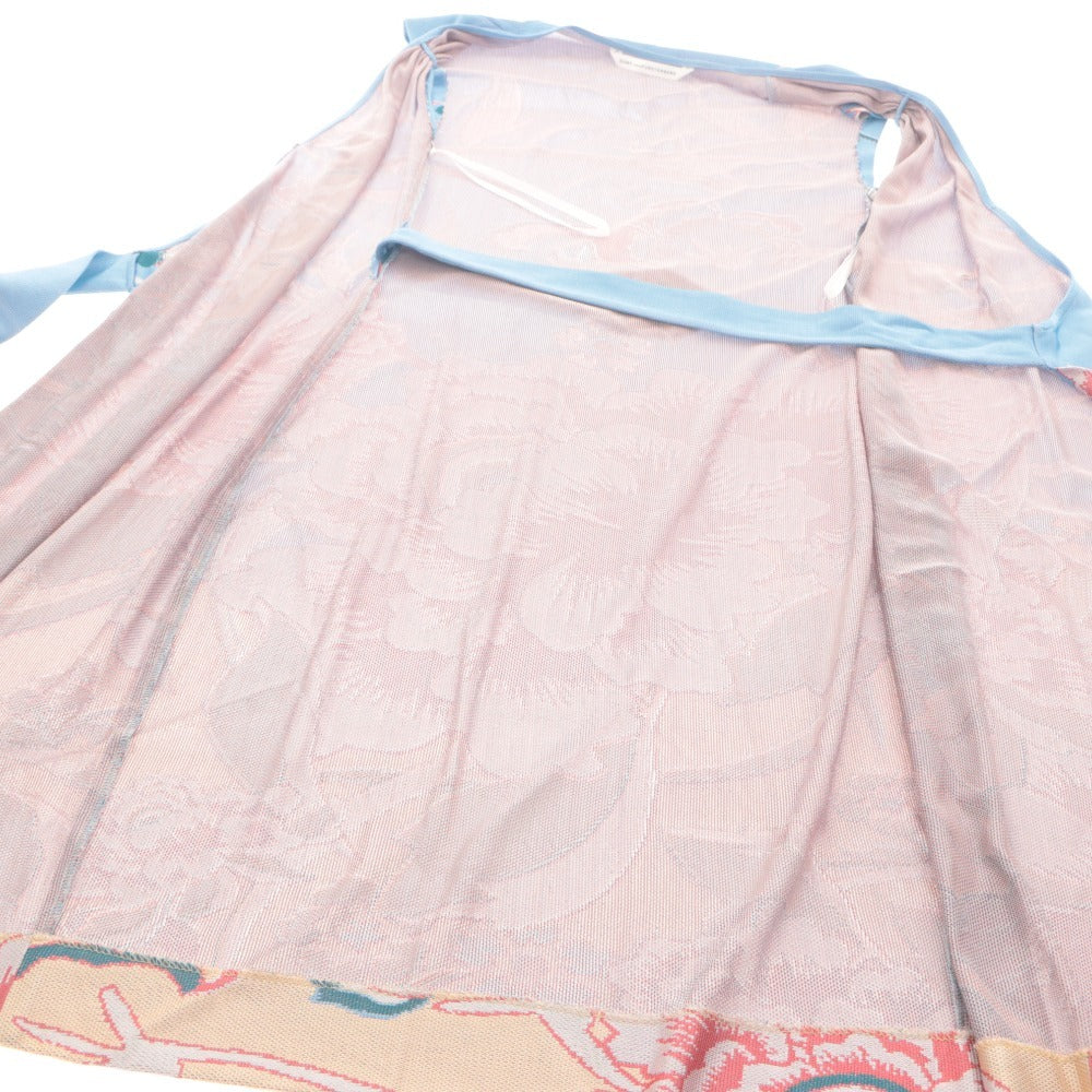 ■ Diane von Furstenberg ラップドレス トップス 袖なし カシュクールワンピース 花柄 紐ベルト Vネック レディース M ライトブルー 等