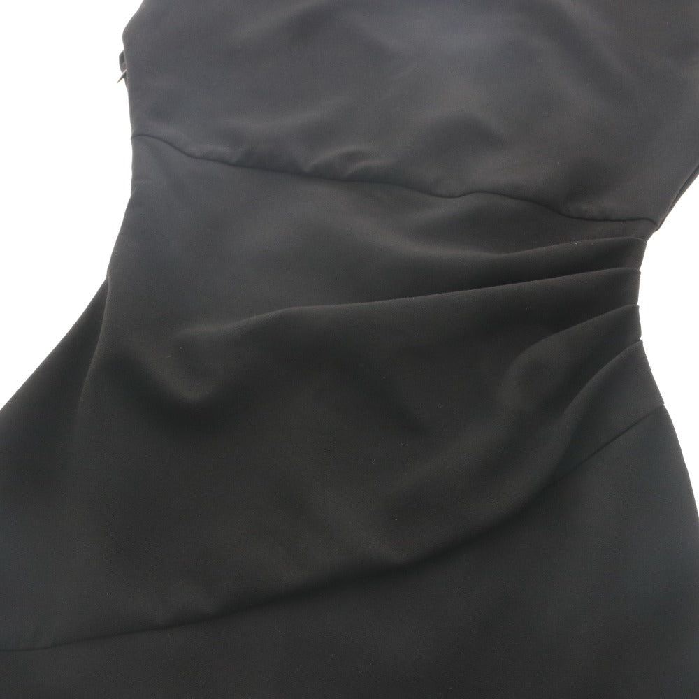 ■ Diane von Furstenberg タイトワンピース ドレス ノースリーブ ひざ丈 トップス JORI ギャザー ストレッチ レディース 4(M相当) 黒