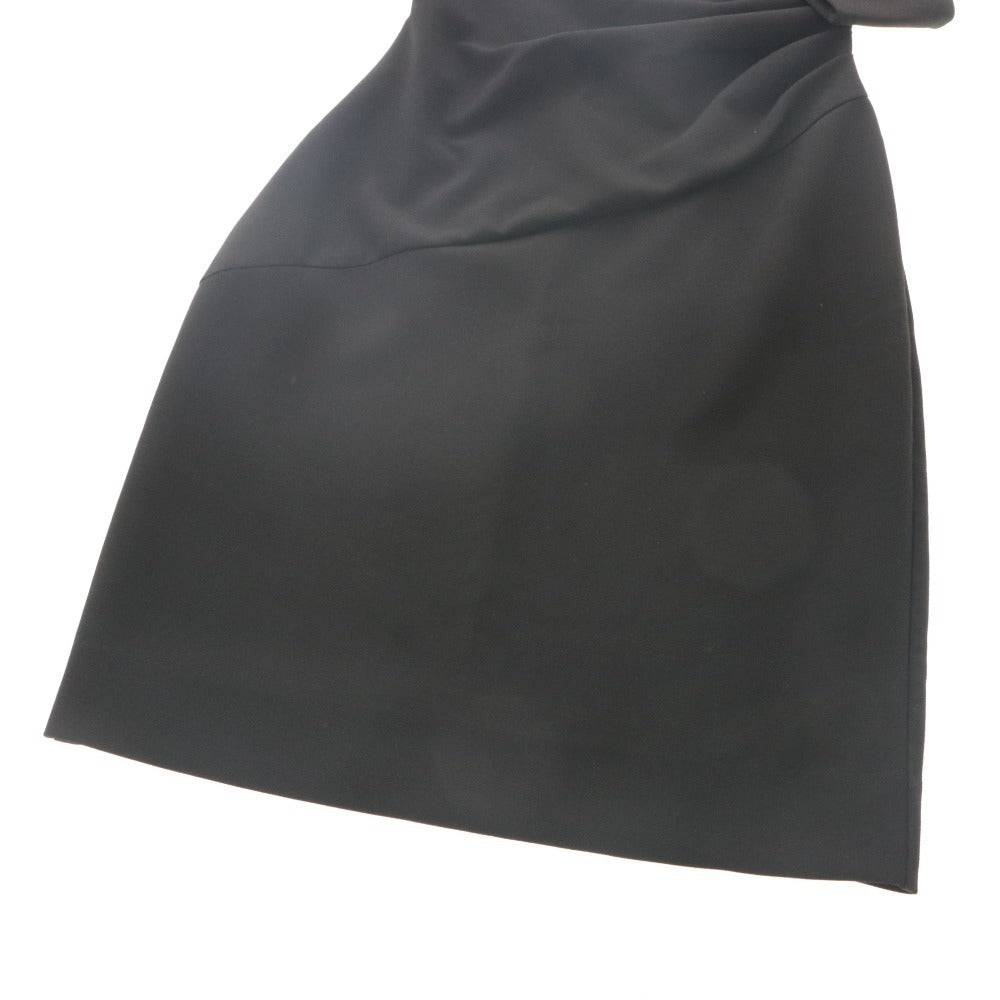 ■ Diane von Furstenberg タイトワンピース ドレス ノースリーブ ひざ丈 トップス JORI ギャザー ストレッチ レディース 4(M相当) 黒