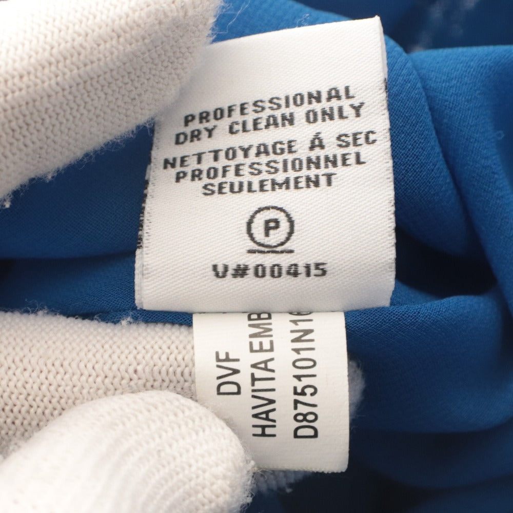 ■ Diane von Furstenberg ドレス ノースリーブ トップス Havita スパンコール スリップ パーティー レディース 4(M相当) ロイヤルブルー