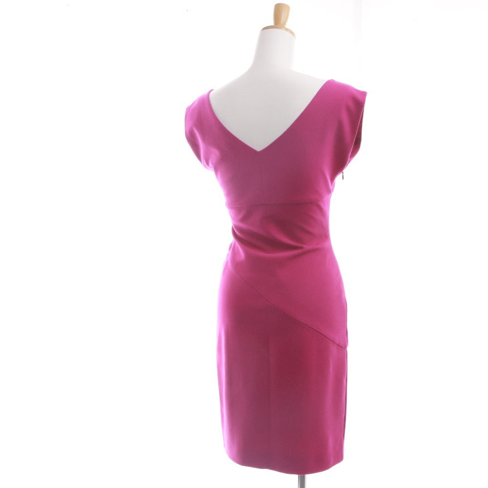 ■ Diane von Furstenberg タイトワンピース ドレス ノースリーブ ひざ丈 トップス JORI ギャザー レディース 4(M相当) フューシャピンク