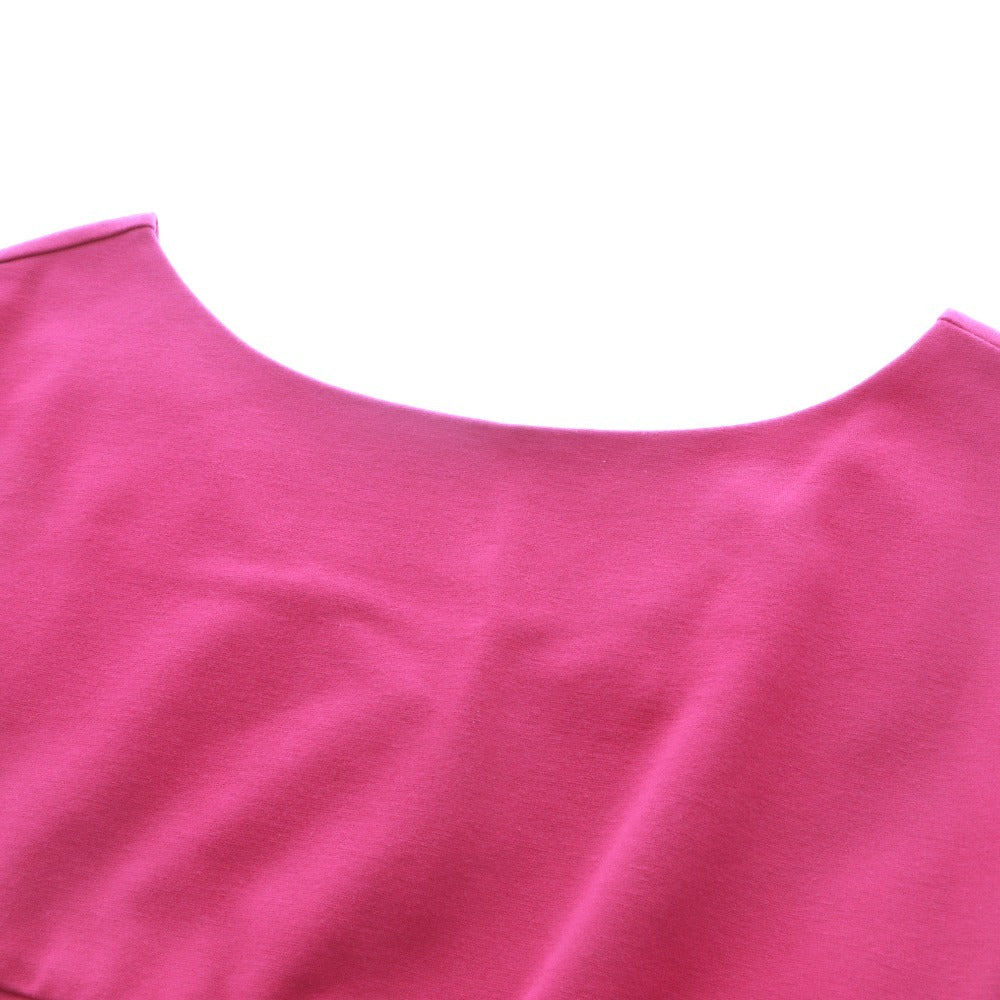 ■ Diane von Furstenberg タイトワンピース ドレス ノースリーブ ひざ丈 トップス JORI ギャザー レディース 4(M相当) フューシャピンク