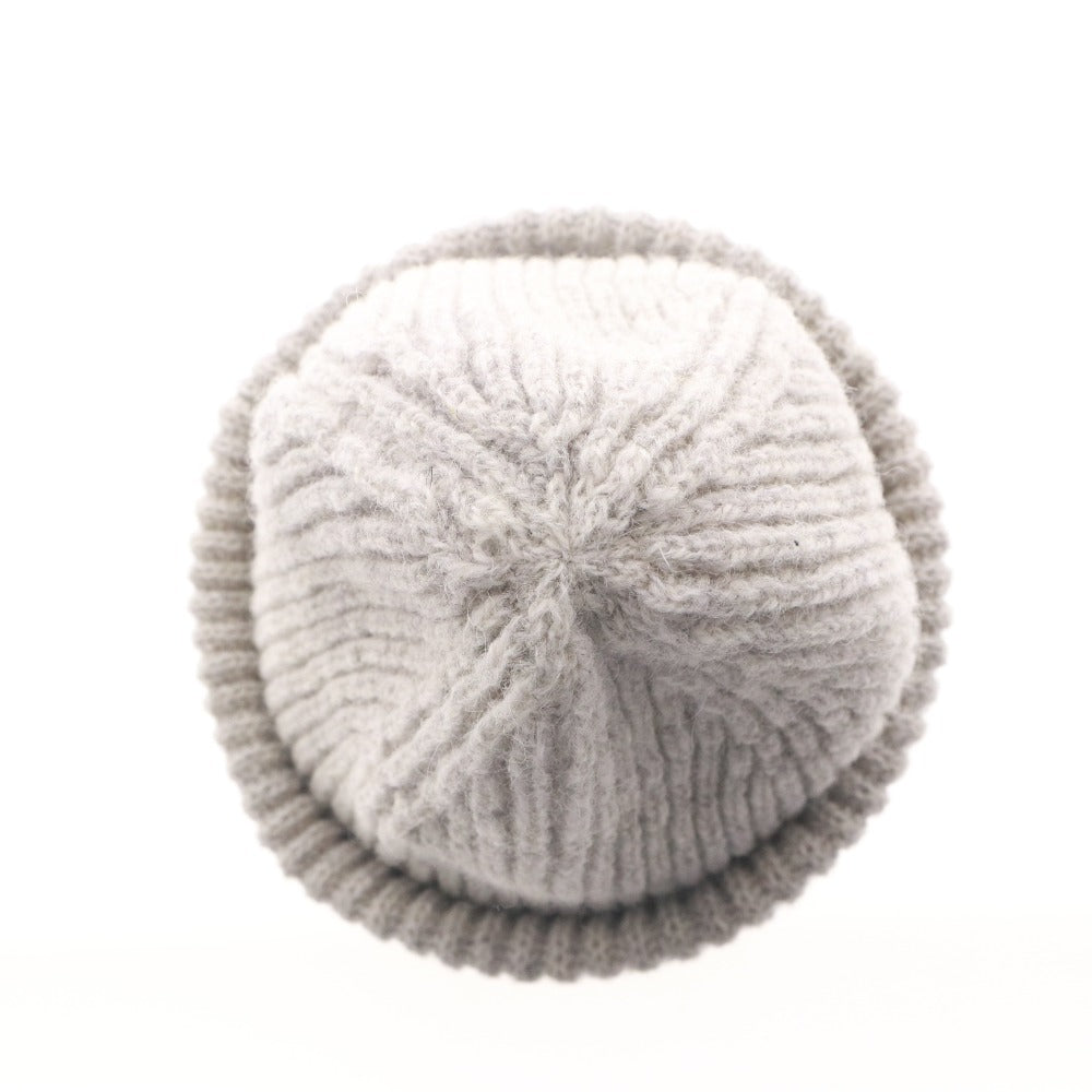 ■ Stuart Austin ニットキャップ 帽子 毛 イギリス製 メンズ レディース 実寸フリー相当 ライトグレー タグ付き 未使用