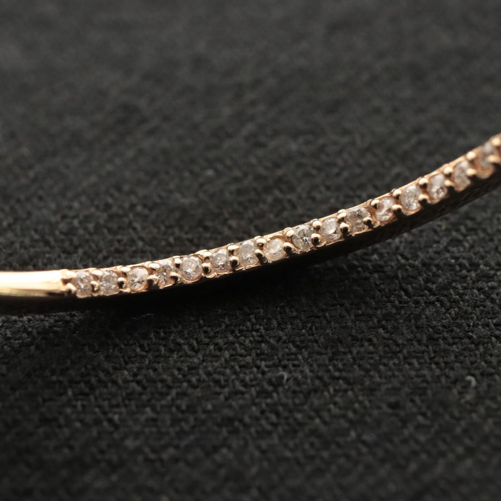 ■ VERITE ベリテ フープピアス 片耳のみ メレダイヤモンド K18 金 0.50ct 総重量3.52g 全長3.4cm ゴールド色 エルメス/小物入れ付き