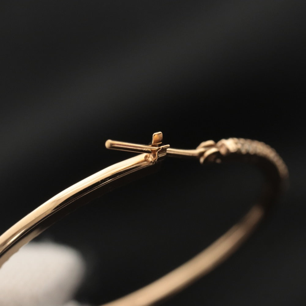 ■ VERITE ベリテ フープピアス 片耳のみ メレダイヤモンド K18 金 0.50ct 総重量3.52g 全長3.4cm ゴールド色 エルメス/小物入れ付き