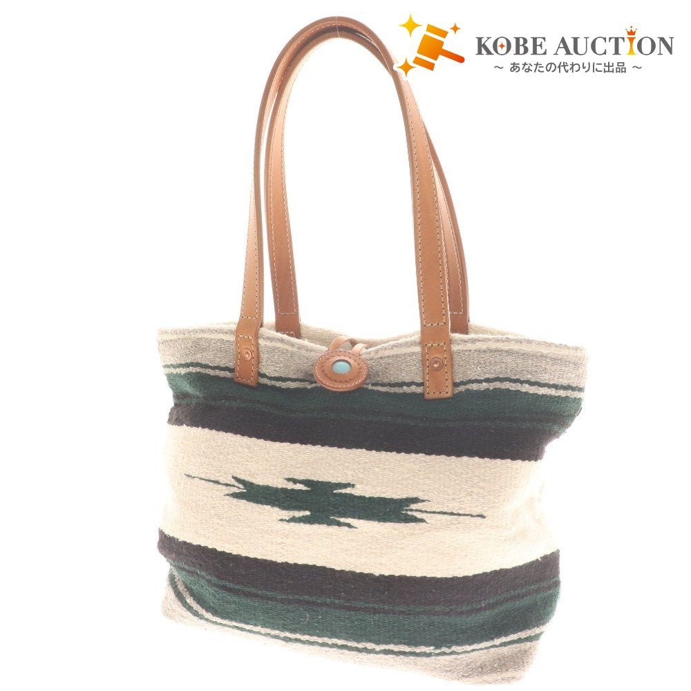 ■ クランキーエイチバード トートバッグ ショルダーバッグ バッグ 鞄 麻 レザー レディース グリーン グレー ホワイト