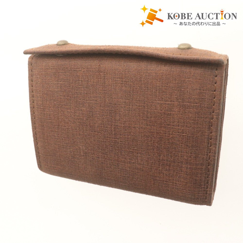 ■ m+ エムピウ 二つ折り財布 ミッレフォッリエ2 クアドレッティ イタリア製タンニン鞣し革 日本製 メンズ レディース ブラウン 箱付き