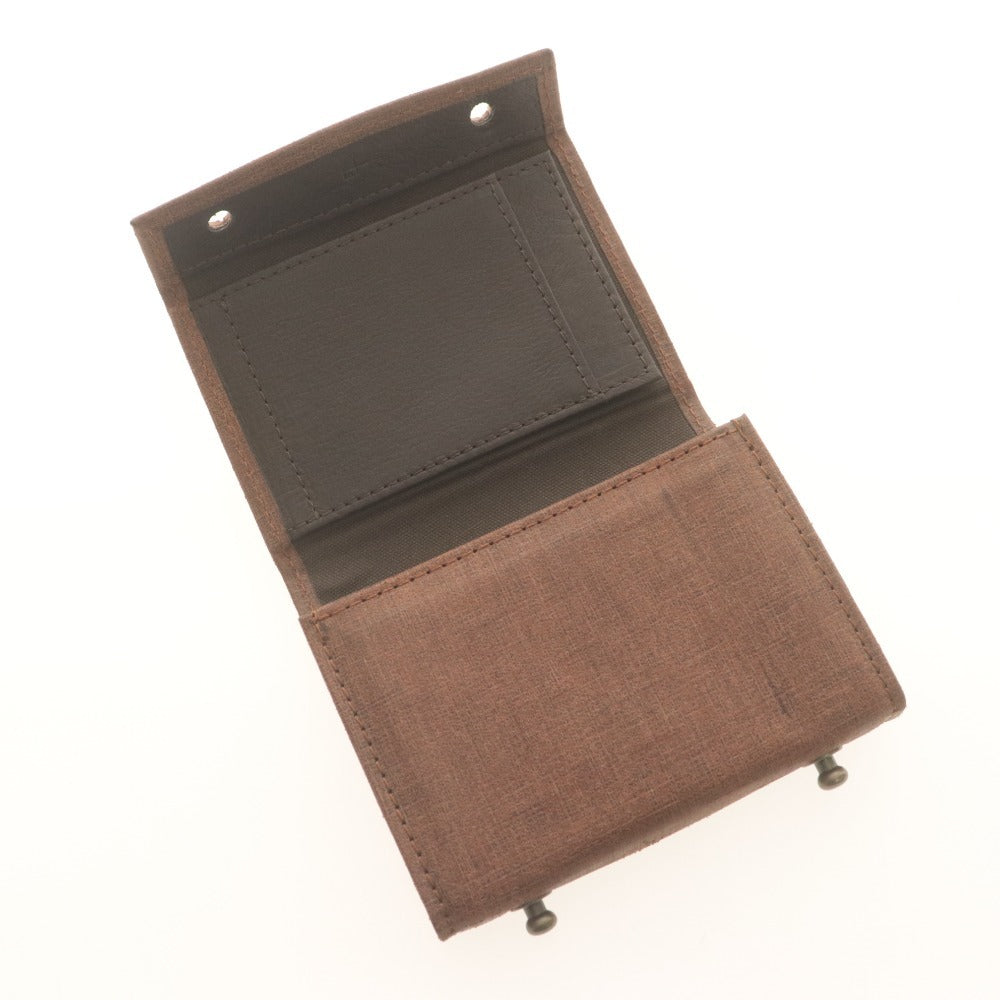 ■ m+ エムピウ 二つ折り財布 ミッレフォッリエ2 クアドレッティ イタリア製タンニン鞣し革 日本製 メンズ レディース ブラウン 箱付き