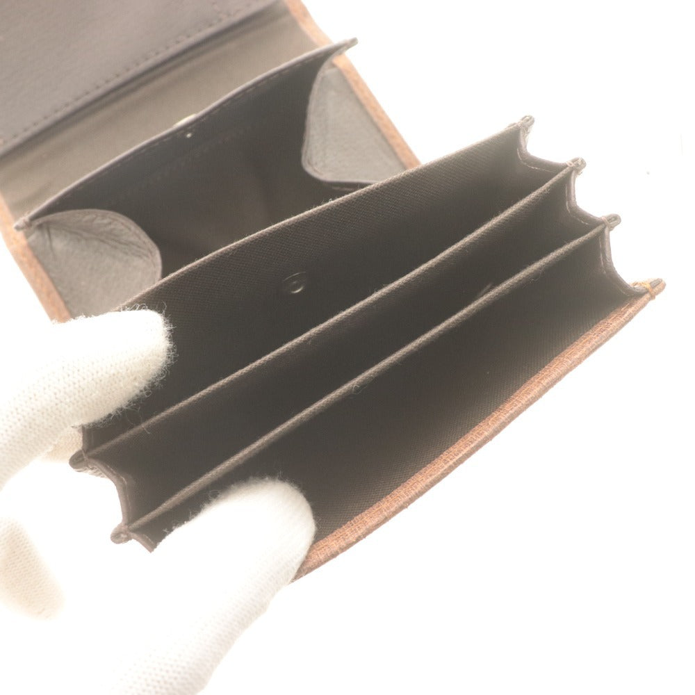 ■ m+ エムピウ 二つ折り財布 ミッレフォッリエ2 クアドレッティ イタリア製タンニン鞣し革 日本製 メンズ レディース ブラウン 箱付き