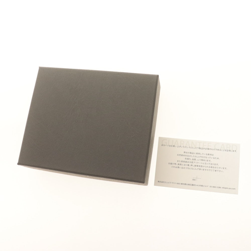 ■ m+ エムピウ 二つ折り財布 ミッレフォッリエ2 クアドレッティ イタリア製タンニン鞣し革 日本製 メンズ レディース ブラウン 箱付き