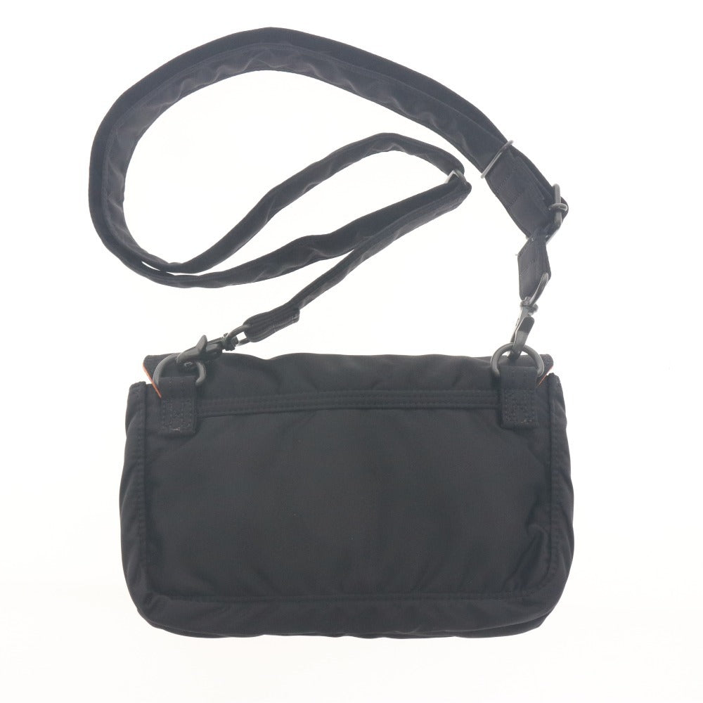 ■ PORTER Shoulder Bag Button Zipper Pockets Made in Japan Men's Black Orange With Bag